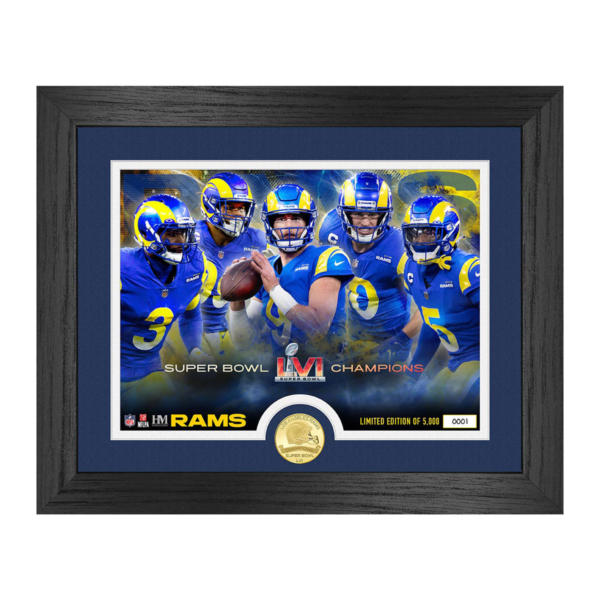 NFL Los Angeles Rams Super Bowl 2022 Duelling Helmet Photo Mint Frame