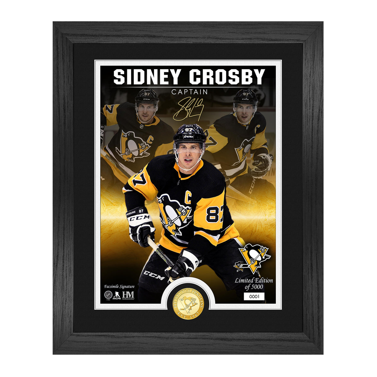 Highland Mint Pittsburgh Penguins Sidney Crosby Impact Jersey Framed Photo