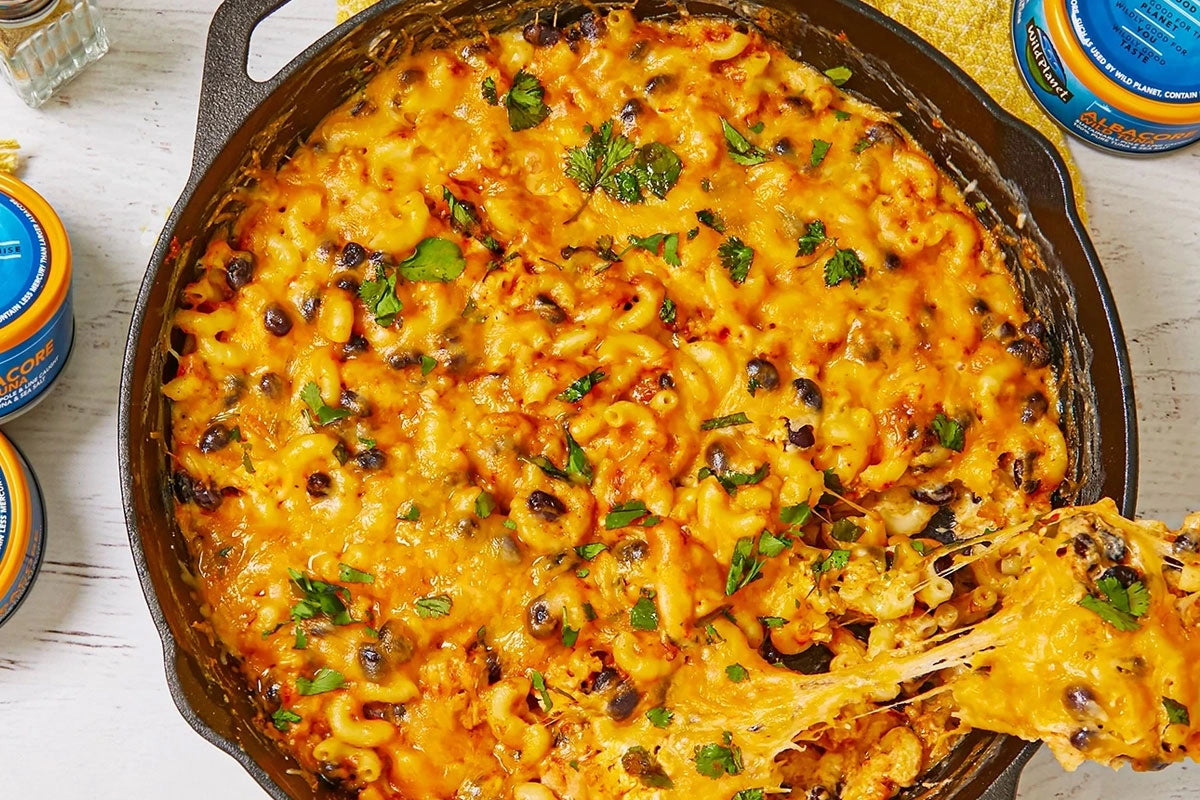 Southwest Tuna Mac and Cheese recipe with Wild Planet canned tuna