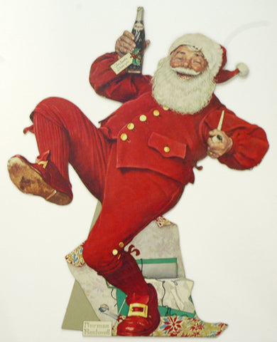 Santa with Cola illustration by Norman Rockwell