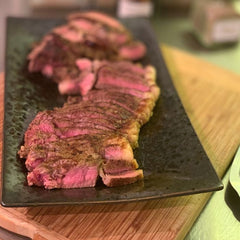 image of BBQ spiced steak - sliced on a plate