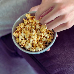 Smokin' popcorn with organic spice blends and salt