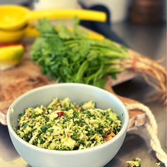 raw and fresh broccoli salad 