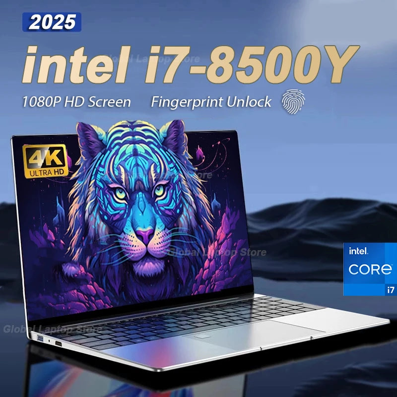 15.6" Intel Core i7 8500Y Laptop Computer PC Windows 11 Pro 16GB DDR4 1TB SSD i7 Laptops Office Fingerprint Unlock Notebook PC