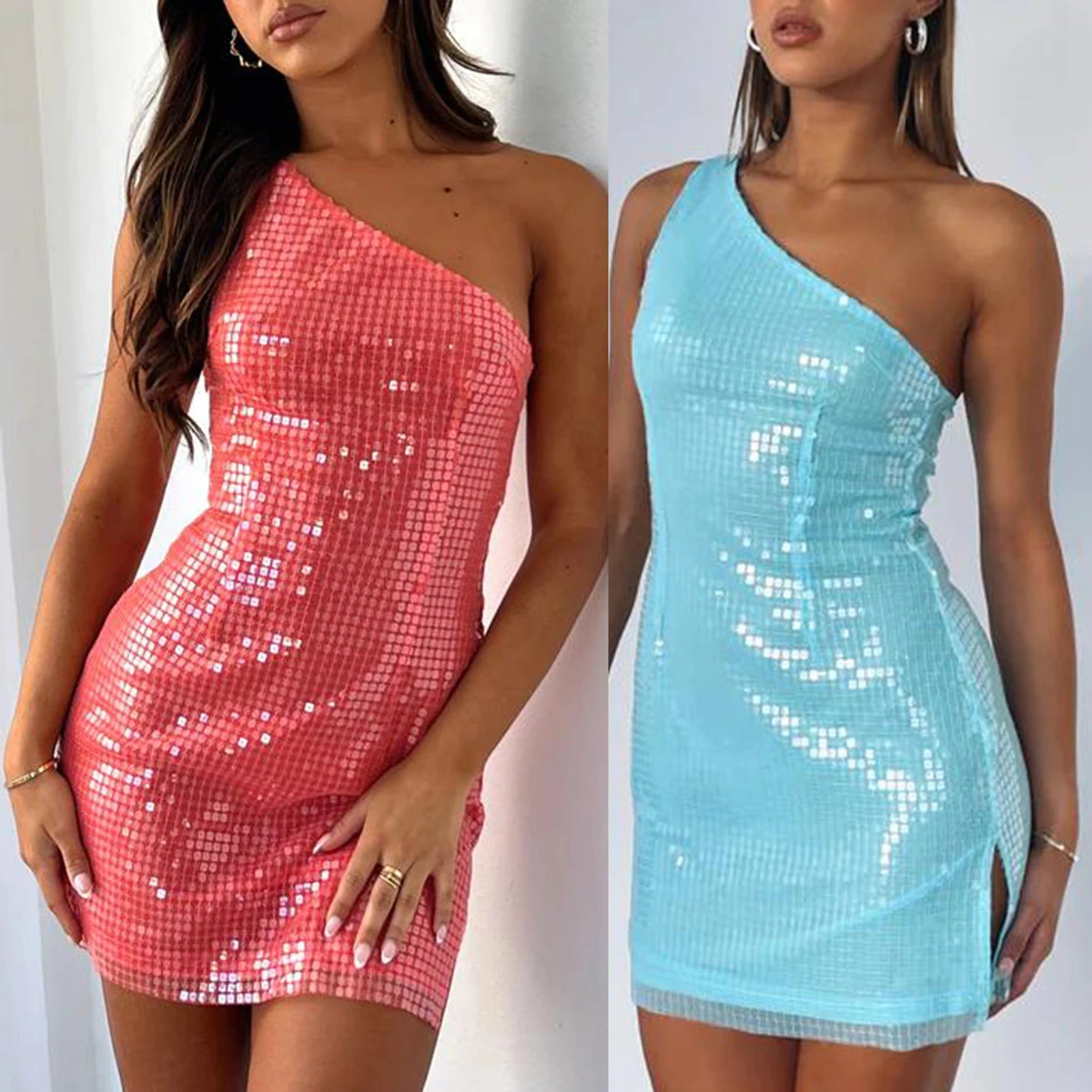 Elegant High Waist Single Shoulder Dress for Cocktail Parties - Image 4