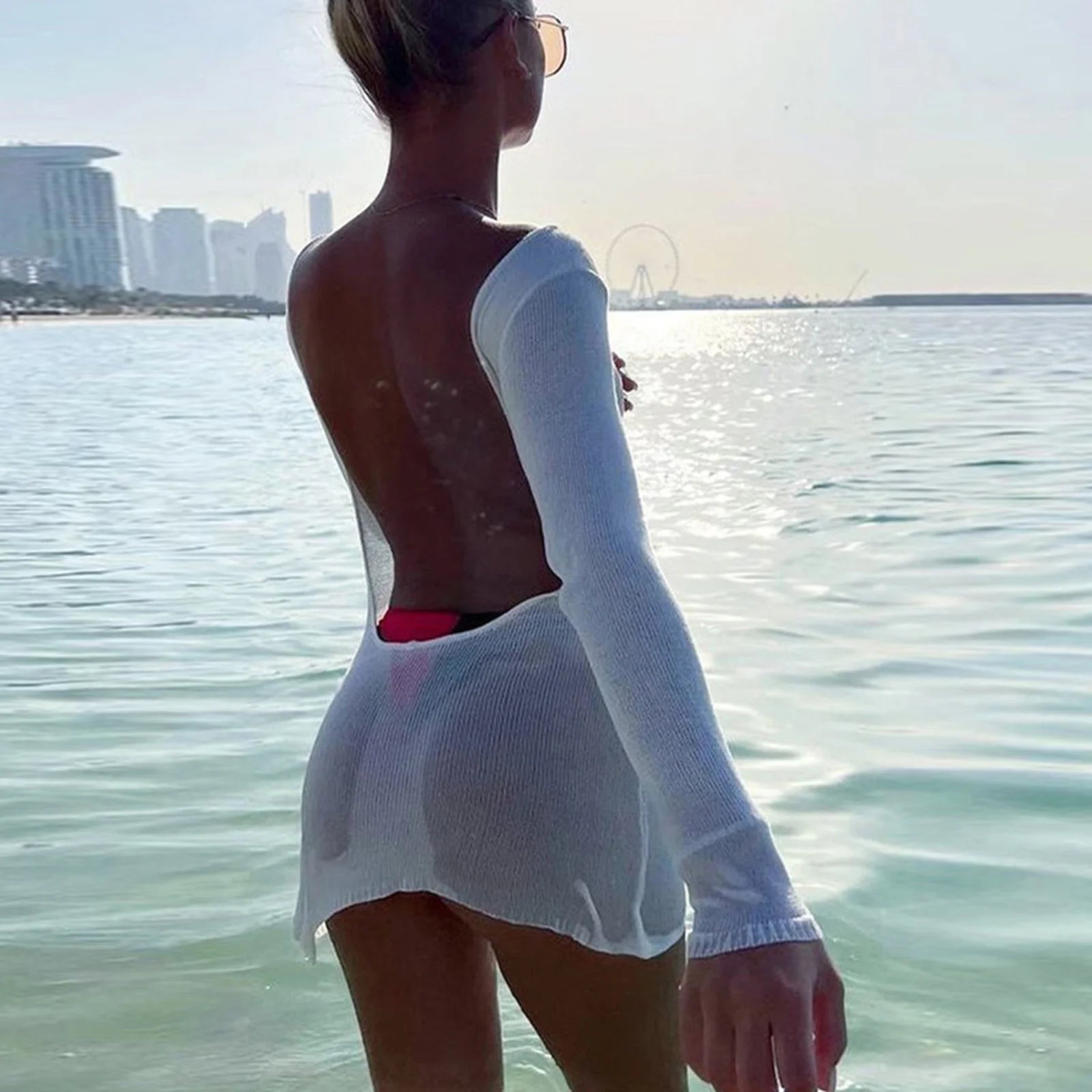 Backless White Evening Party Dress for Women - Elegant & Sexy - Image 7