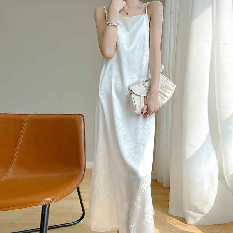 Women's Silk Stain Printed Slash Neck Dress Collection - Image 4