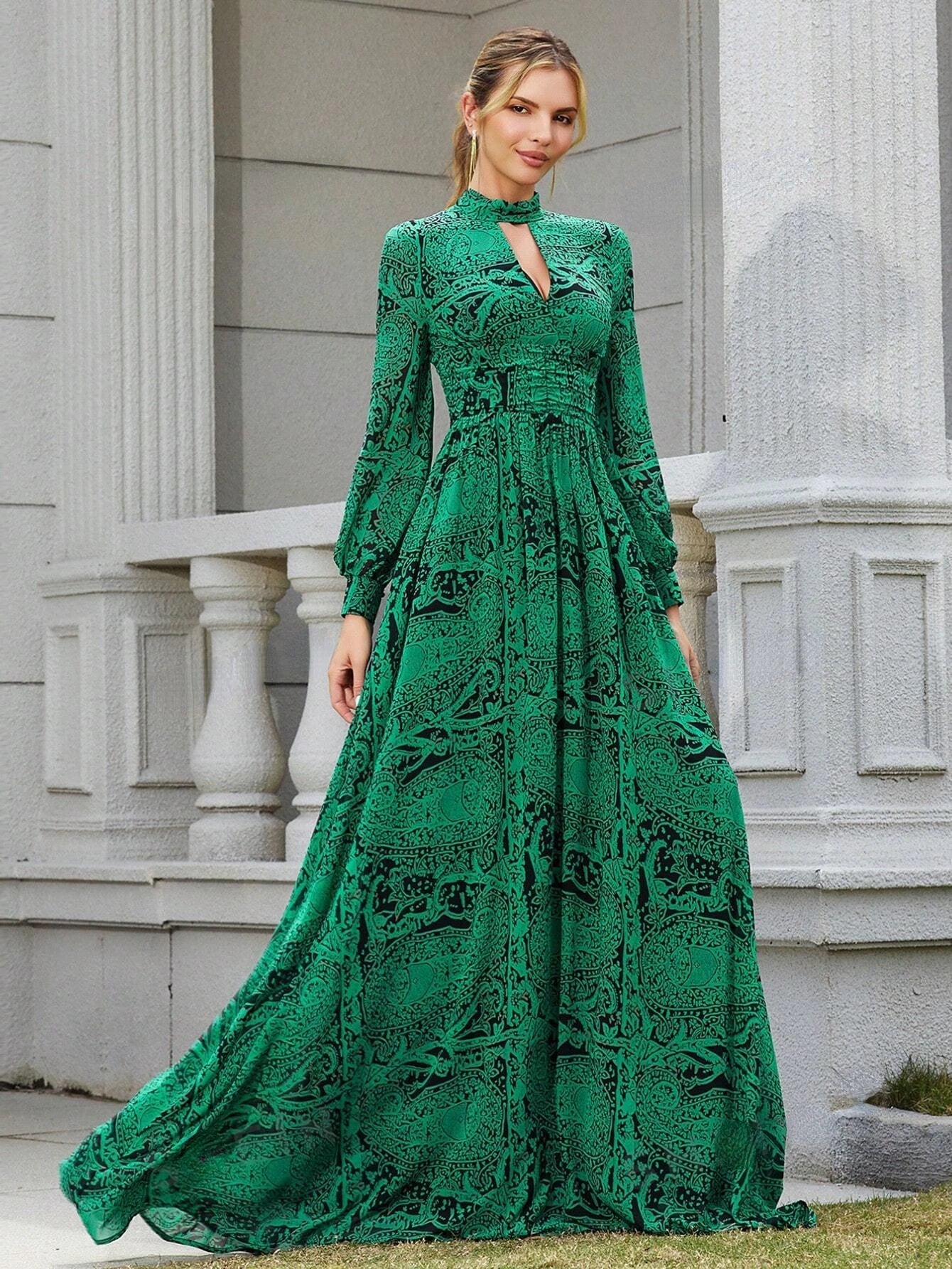 Paisley Printed Open Back Maxi Dress Wholesale - Image 2