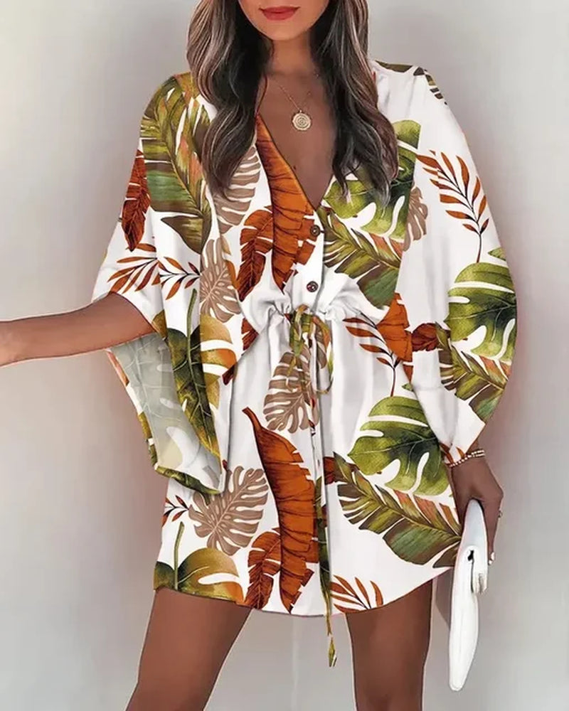 Stylish V-Neck Lace-Up Casual Dress for Women - Image 11