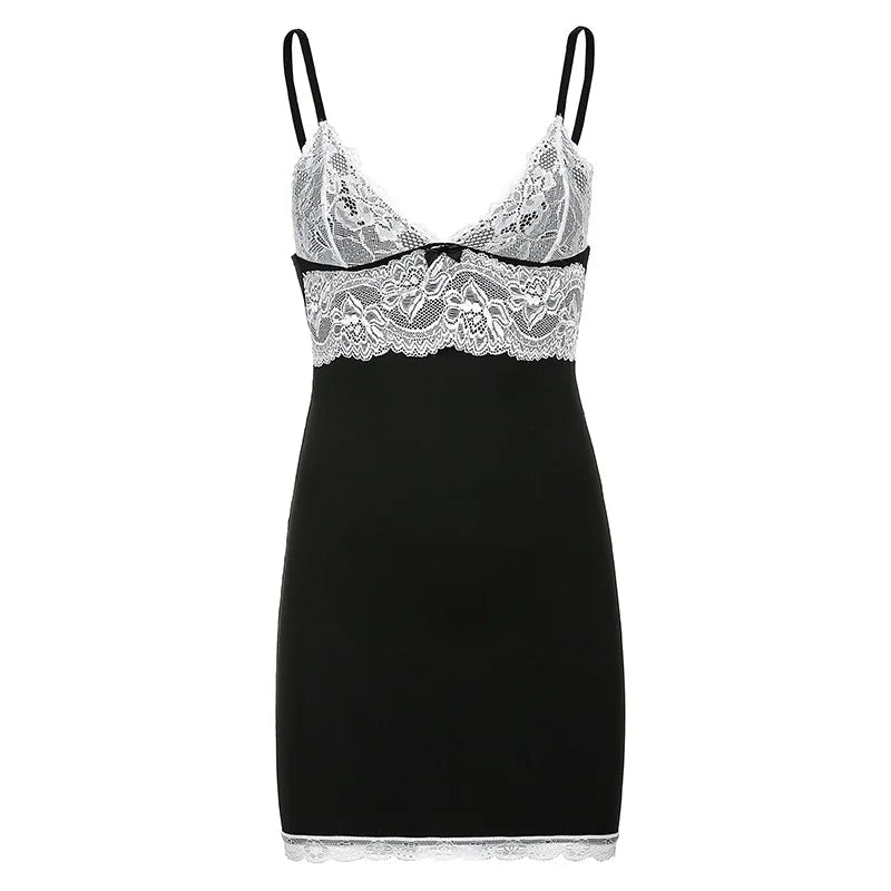 Lace Hip Skirt with Sexy Slim Waist Little Black Dress - Image 6