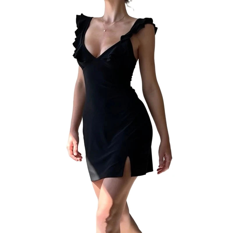 Stylish Sleeveless Ruffled Mini Dress for Summer Parties - Image 8