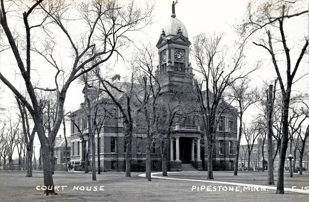 Pipestone County Court House, Pipestone, Minnesota, 1940s Postcard Rep