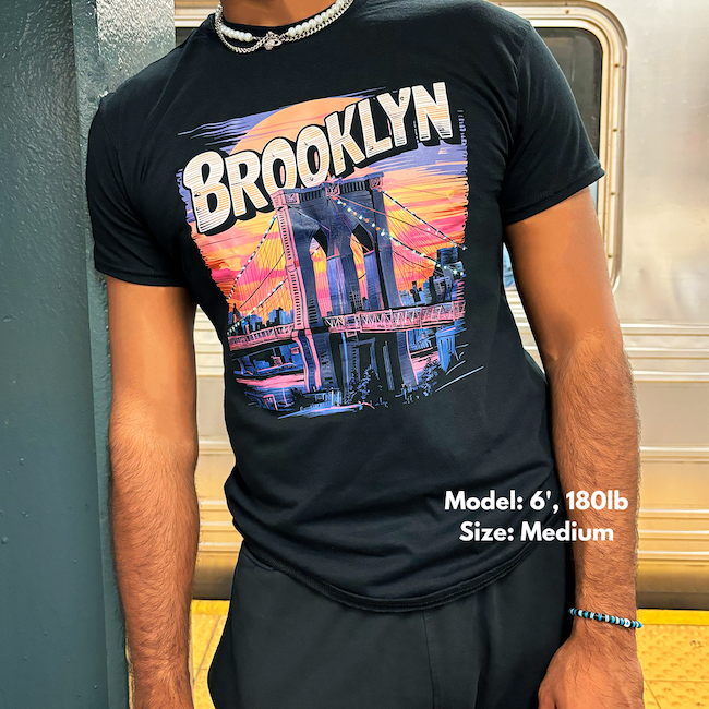 Heavy Cotton Sunset Brooklyn Bridge T Shirt (6 Sizes)