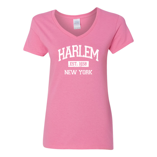 Ladies V-neck Vintage Est. 1658 HARLEM Shirt (3 Colors)[6 Sizes]