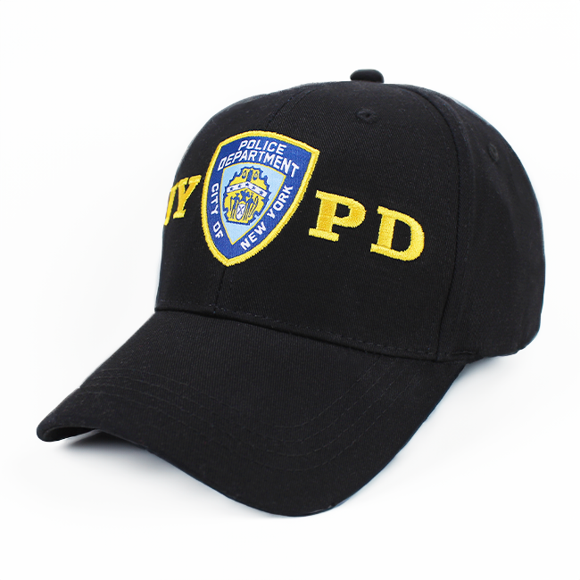 Official Black & Yellow NYPD Hat Adjustable Velcro