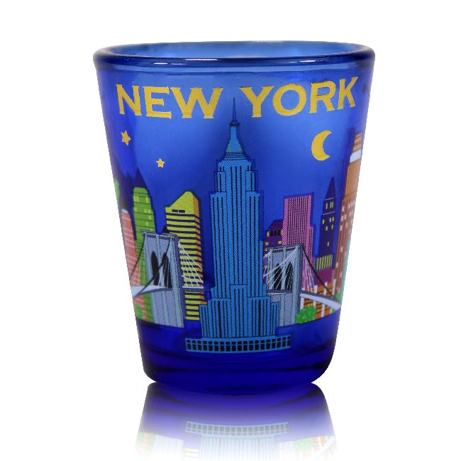 Blue Skyline Monuments New York Shot Glass | Best Gifts From New York