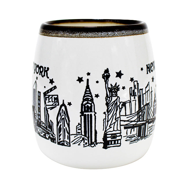 30oz Marble Line Etched Skyline New York Mug