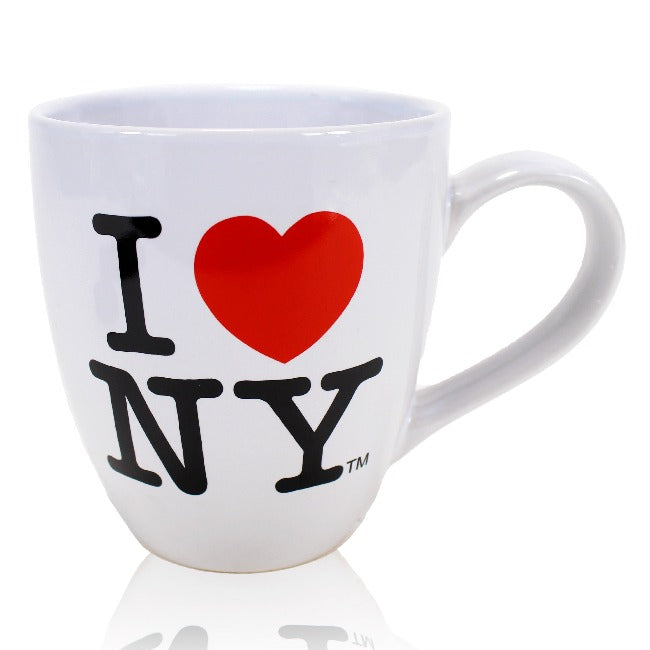 JUMBO 20oz Belly Style White Ceramic I Love NY Mug