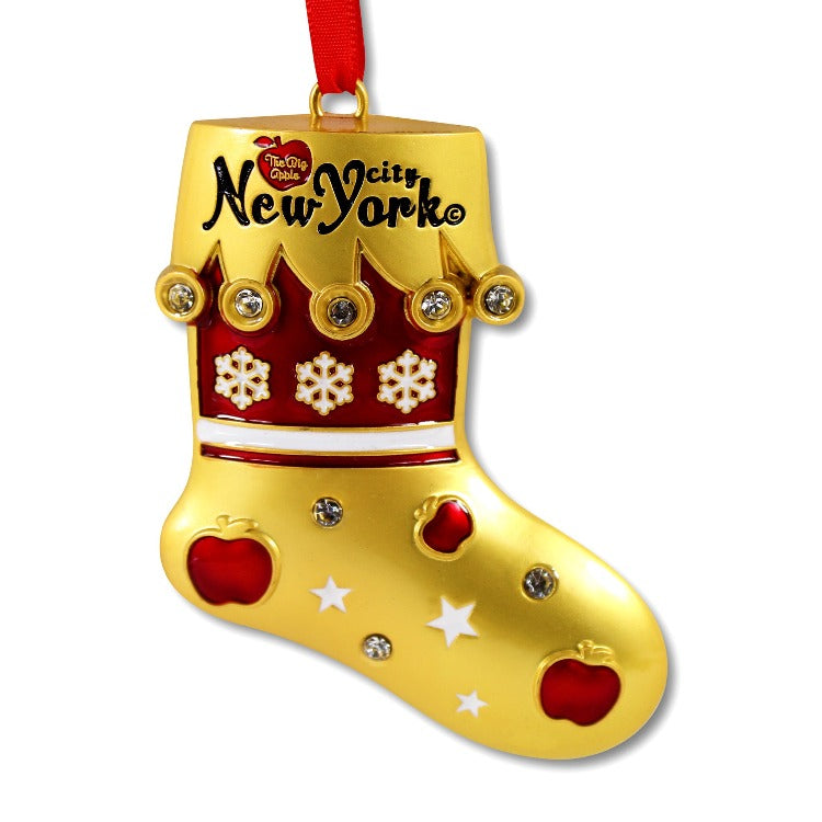 Acrylic Metal Holiday Stocking New York Ornaments (2 Colors)