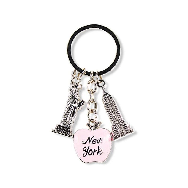 Acrylic Enamel New York Keychain Big Apple Liberty Charms (2 Styles)