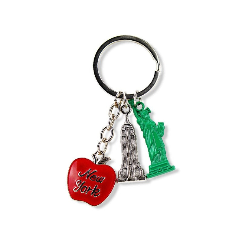 Acrylic Enamel New York Keychain Big Apple Liberty Charms (2 Styles)