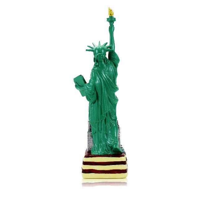 NYC Patriotic Miniature Statue of Liberty Replica Statue w/ Skyline | New York Souvenir (4 Sizes)