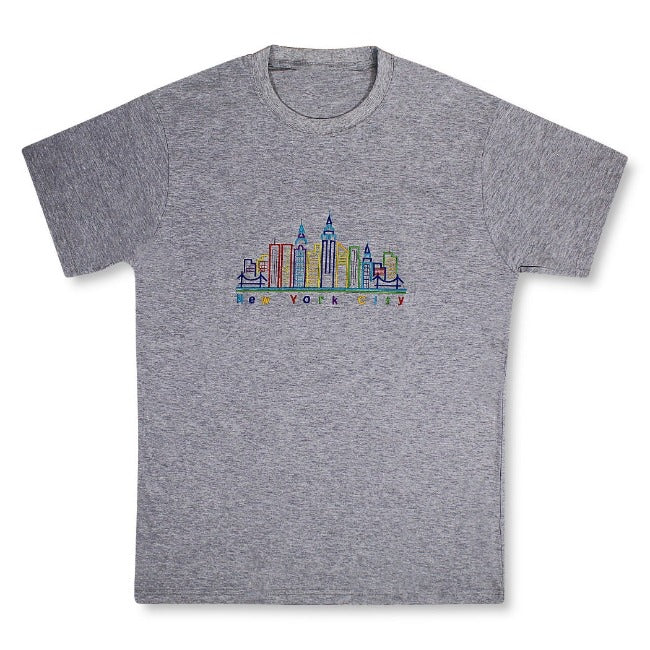 Embroidered Skyline New York T-Shirt | NYC T-Shirt (2 Colors)[S-3XL]