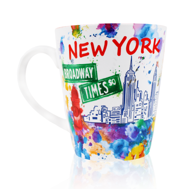 15oz. Splash of Color Mural New York Mug | NYC Mug (Tall or Wide)