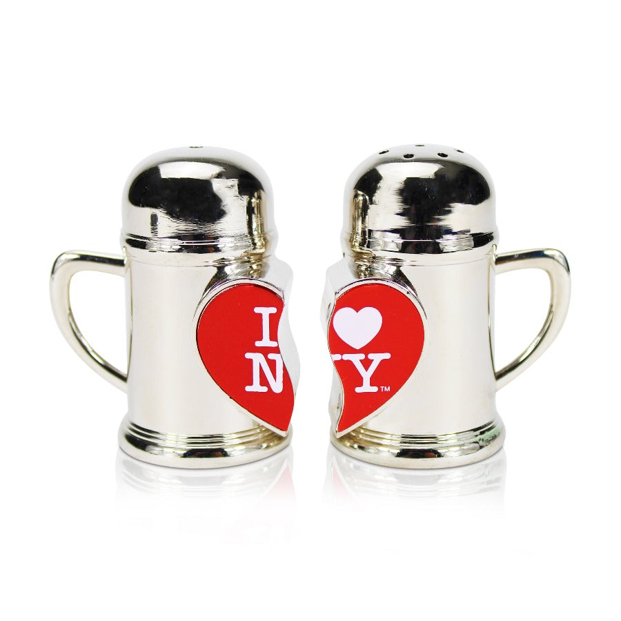 Stainless Steel Magnetic I Love NY Souvenir Salt & Pepper Shaker