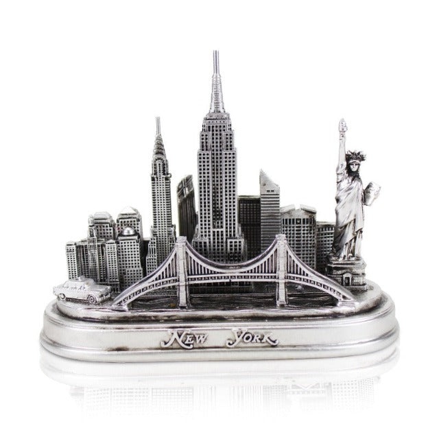 4D Silver New York Souvenir Monuments Skyline Ceramic Statue/Model (6x5