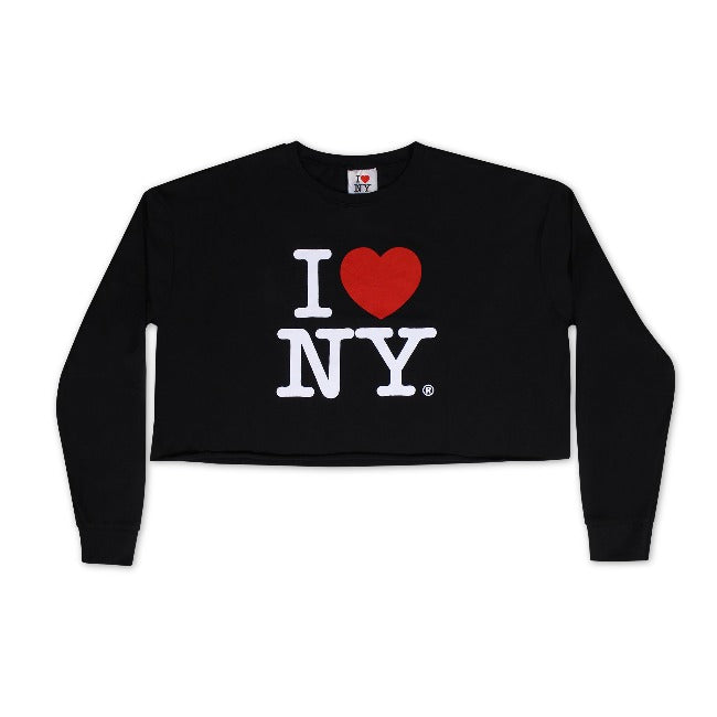 I Love NY Women's Long Sleeve New York Crop Top T-Shirt | I Heart NY T Shirt (2 Colors)