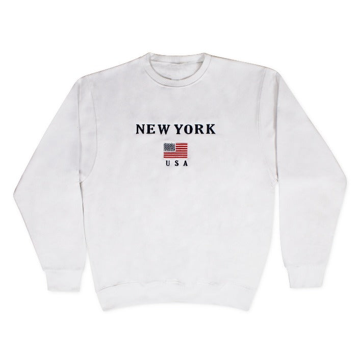 Embroidered Patriotic USA New York Sweatshirt (S-3XL)