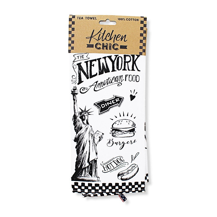 New York Foodies Tea Towel | New York Souvenir Tea Towel