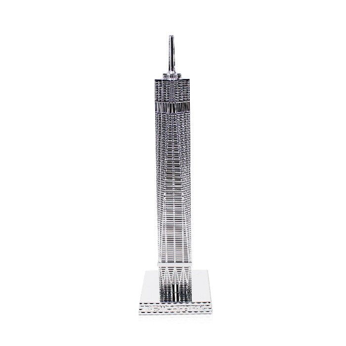 9in Full Metal One World Trade Center Model Statuette | Freedom Tower Statue Model