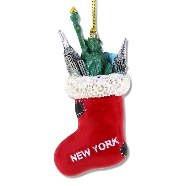 Holiday Stocking Monuments of New York Ornament