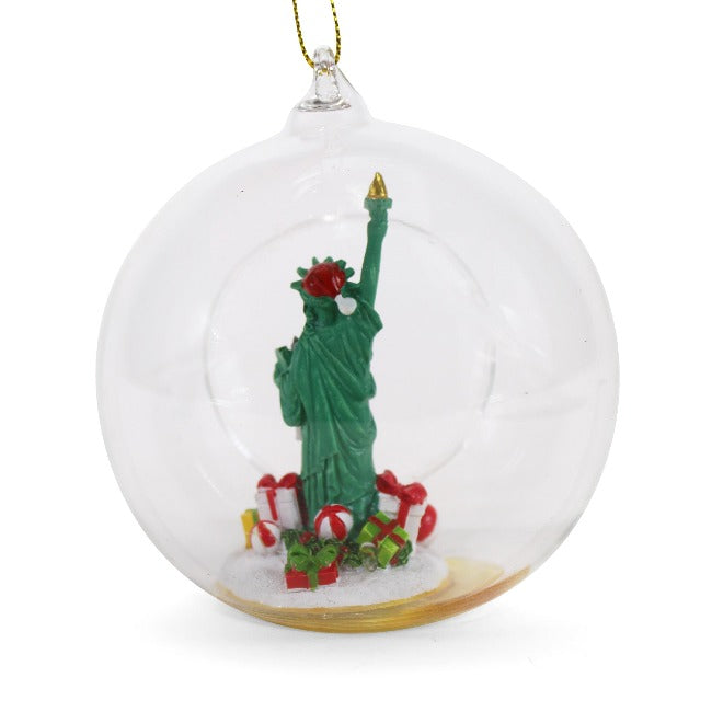 Glass Globe Statue of Liberty Christmas Ornament (3 Sizes)