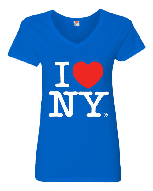 I Love NY Curve Fit Women's V-Neck T-Shirt | I Heart NY T Shirt | NYC Clothing (7 Colors)