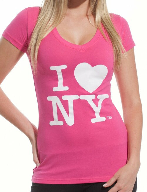 I Love NY Curve Fit Women's V-Neck T-Shirt | I Heart NY T Shirt | NYC Clothing (7 Colors)