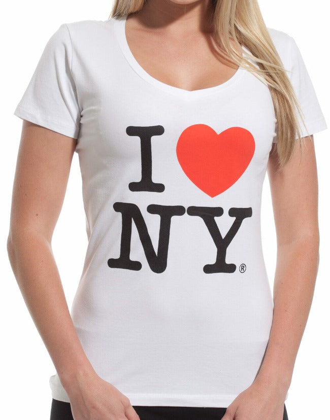 I Love NY Curve Fit Women's V-Neck T-Shirt | I Heart NY T Shirt | NYC Clothing (7 Colors)