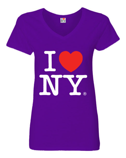 I Love NY Curve Fit Women's V-Neck T-Shirt | I Heart NY T Shirt | NYC Clothing (7 Colors)