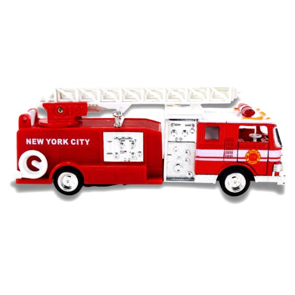 Electronic Metal New York City Toy Firetruck w/ Expandable Ladder