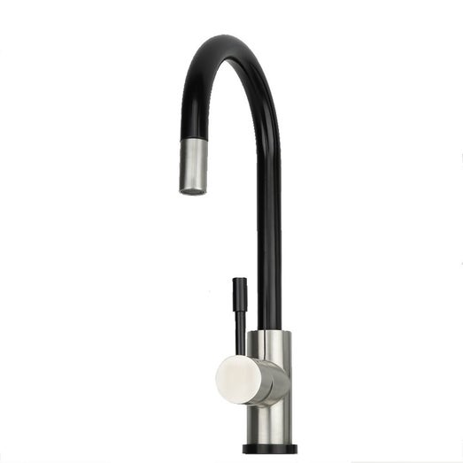 Swedia Klaas - Stainless Steel Kitchen Mixer Tap - Satin Black & Brushed Finish - with Pull-Out Hose