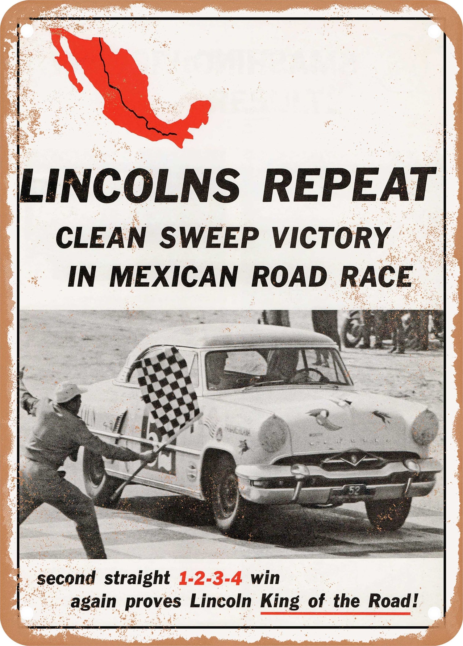 1953 Lincoln in Mexican Road Race Carrera Panamericana Vintage Ad - Re –  RetroRust