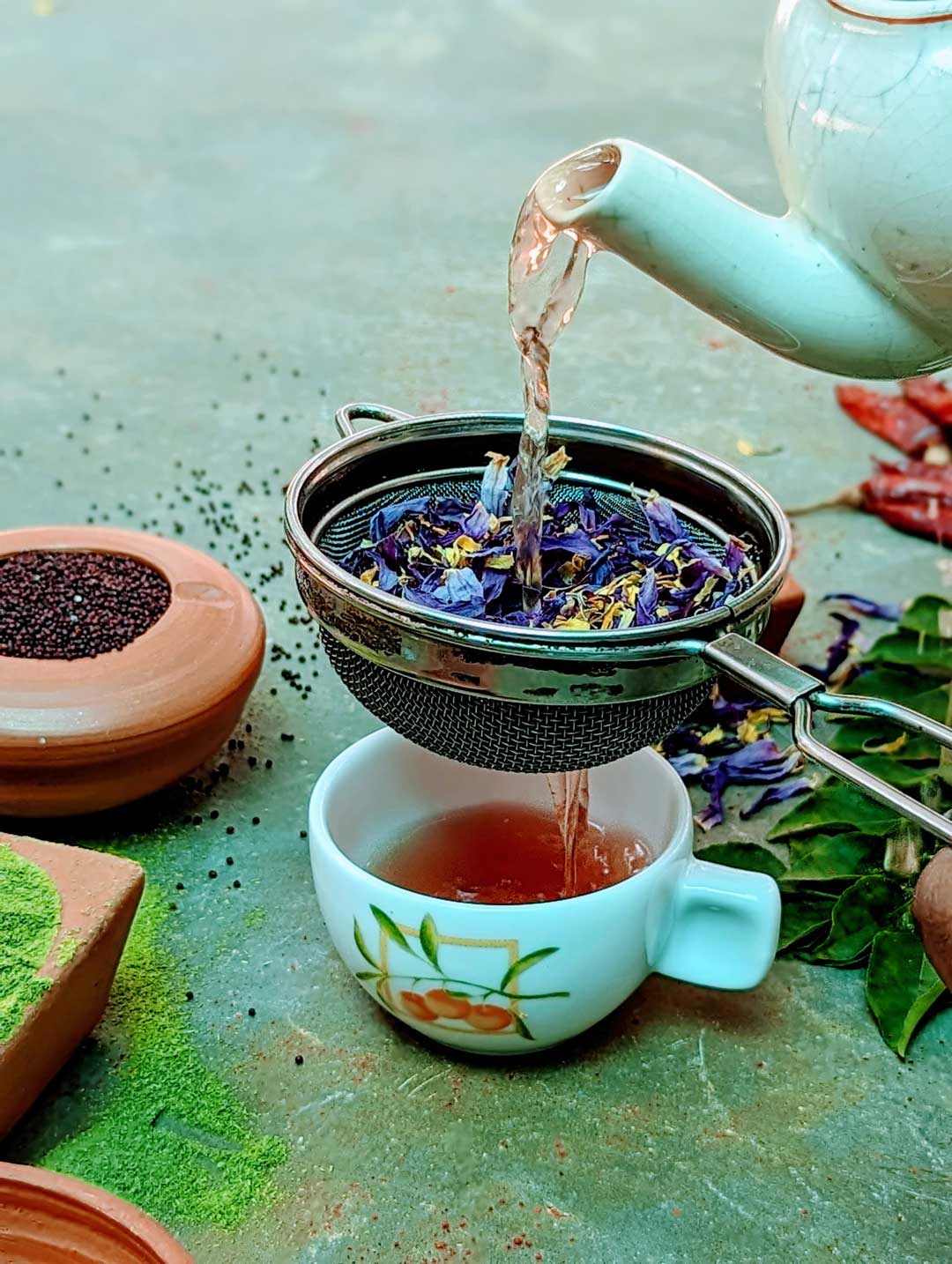 Peace & Calming Herbs with Blue Lotus + Cacao Smokable Tea ❦