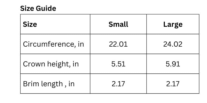 Bucket Hat Size Guide