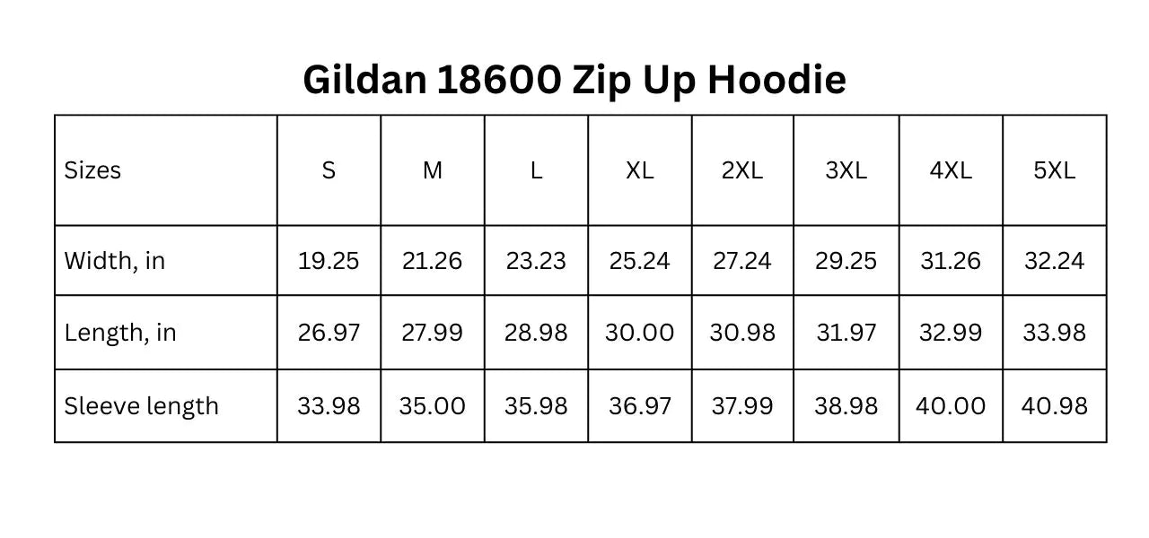 Gildan 18600 Zip Up Hoodie