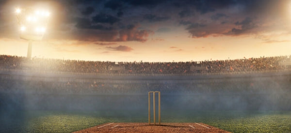 Image of LED flood lights at cricket ground.