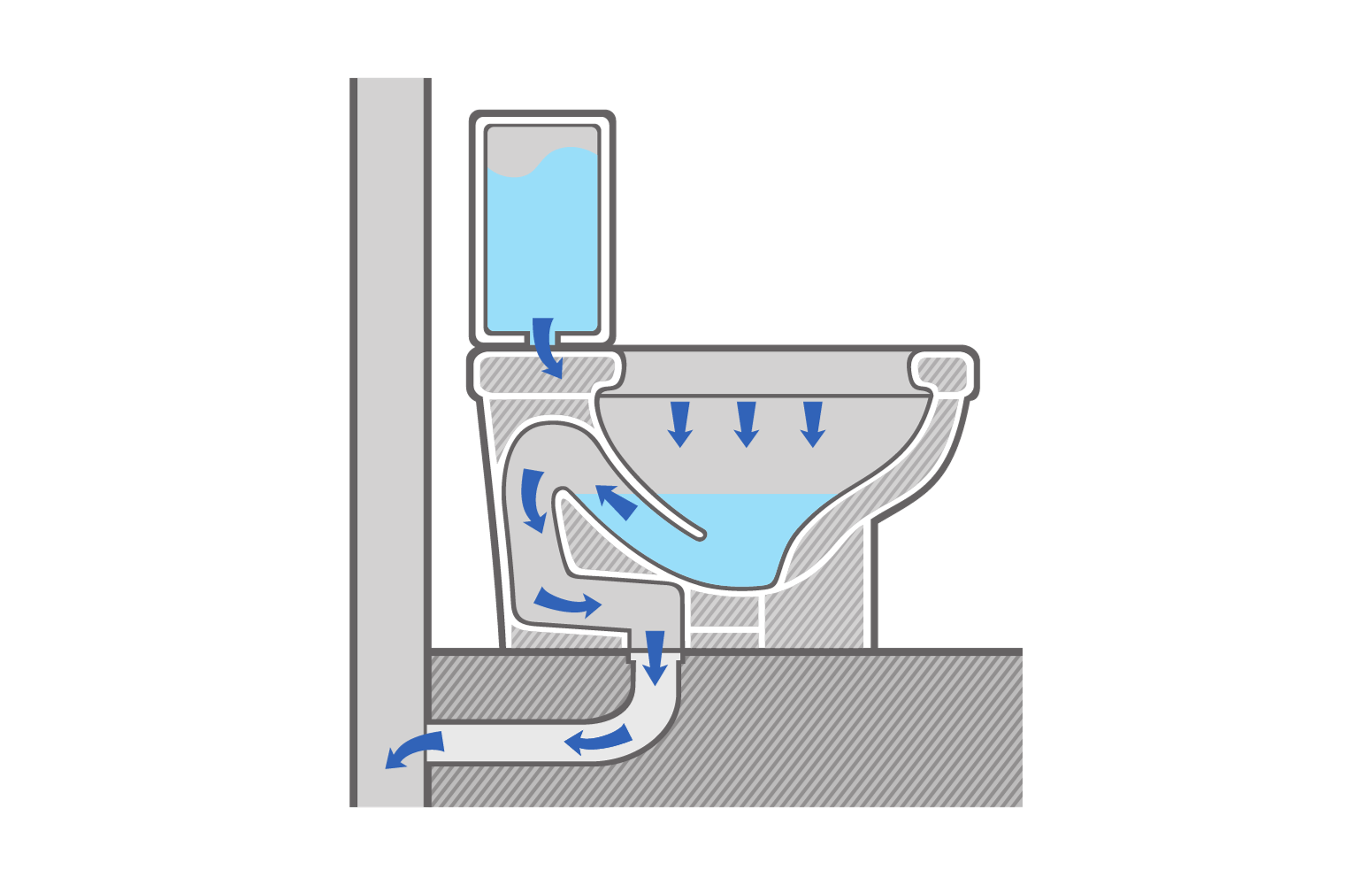 Diagram of the modern toilet
