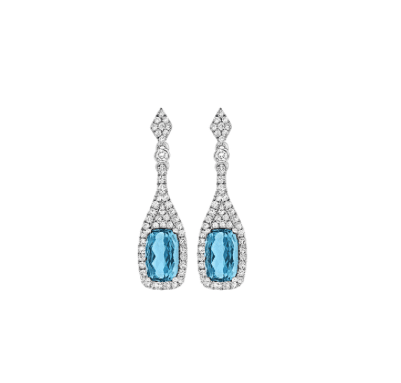 Spark Creations Aquamarineand Diamond Earrings