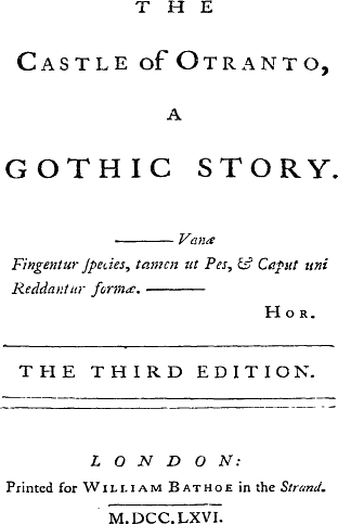 El castillo de Otranto - 1764 - Tercera Edición